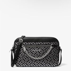 Michael Kors Black and Silver Crossbody Bag